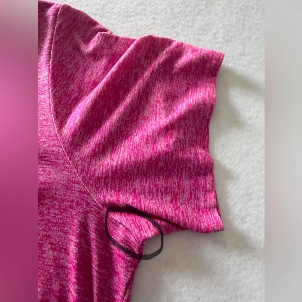 Nike Women's Short Sleeve Scoop Neck Active Tee - Heather Magenta- Size 1X